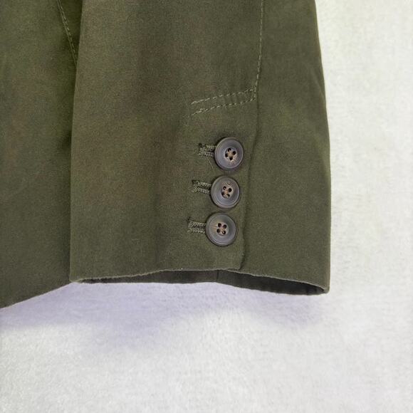Coldwater Creek One Button Faux Suede Olive Green Blazer Jacket Size L (14-16) - Picture 3 of 11